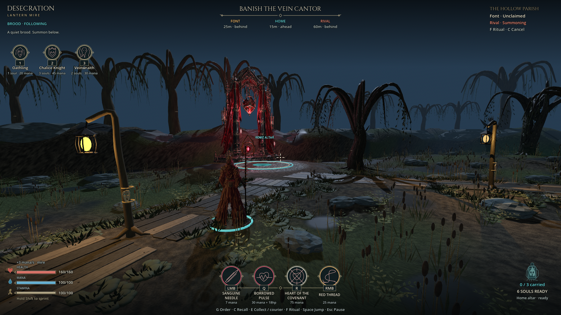 A tall dark reliquary surrounds a suspended red heart, with the wizard standing on the approach.