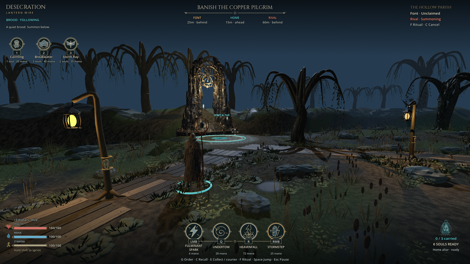 An immense storm shrine holds a brass ring between stone columns above the ritual forecourt.