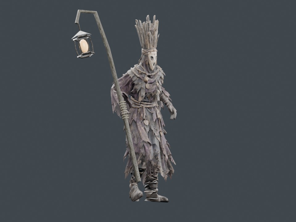 The actual Wickkeeper rig in a sprint pose against a plain studio background.