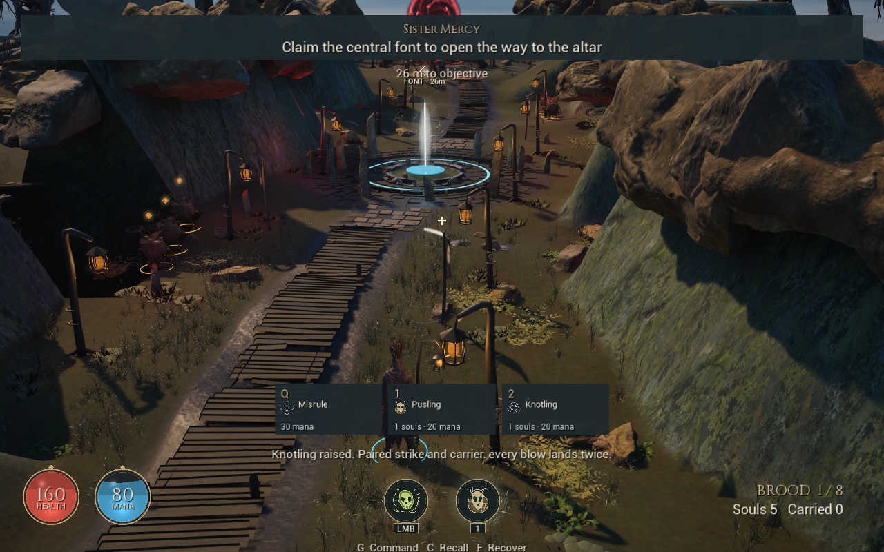 Misrule, Pusling and Knotling cards are visible in the next campaign mission.
