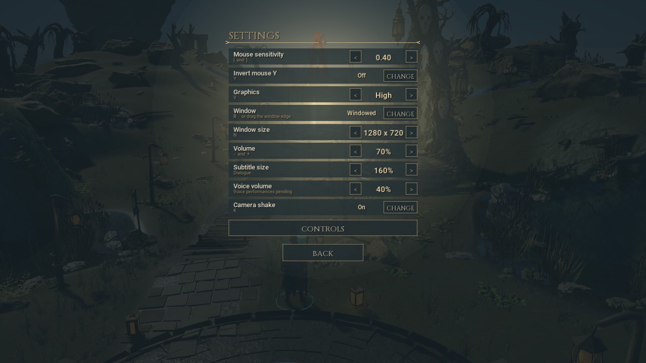 Campaign pause displays the shared settings panel with subtitle and voice controls.