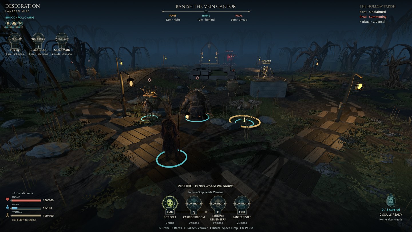 The new Wickkeeper, Pusling, Bloat Brute and Spore Moth in the playable swamp arena.